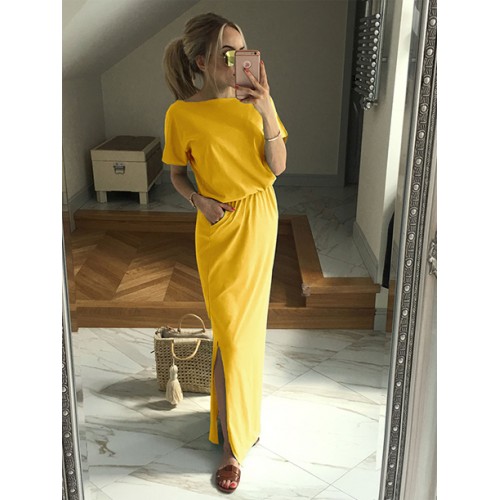Sukienka Atena Maxi Żółta 